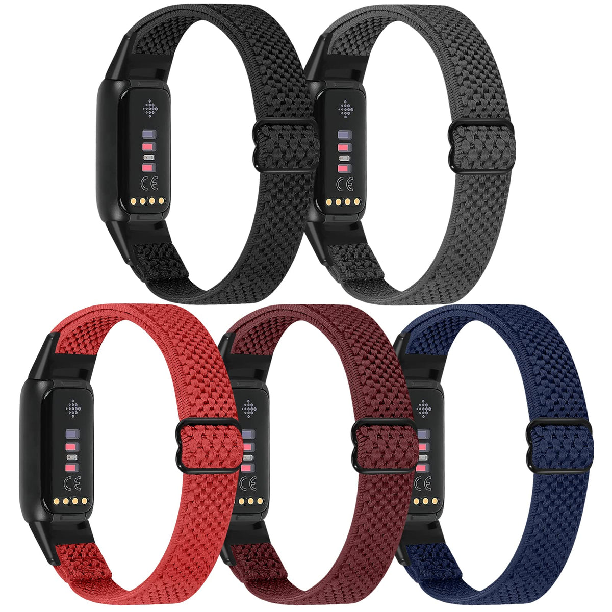 enkic Fitbit Luxe elastic band with adjustable buckle for secure, comfortable fit.