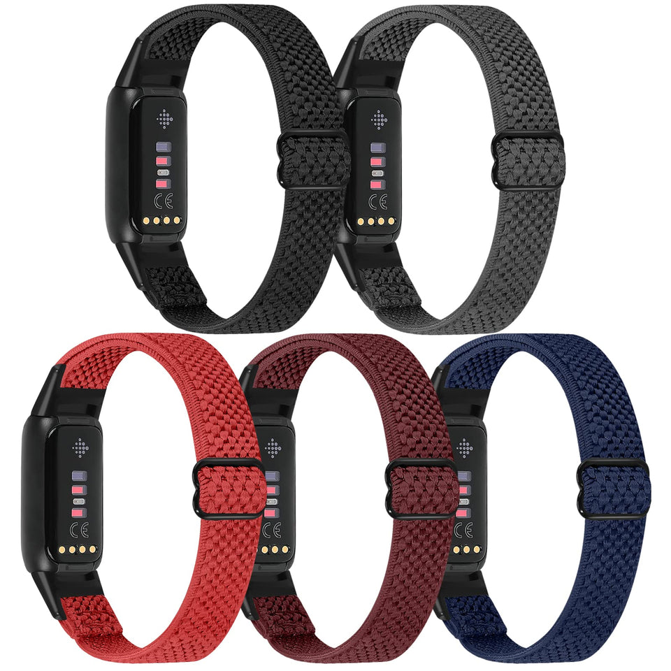 enkic Fitbit Luxe elastic band with adjustable buckle for secure, comfortable fit.