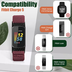 enkic skin-friendly stretchy nylon band for Fitbit Charge 6/5, gentle on skin