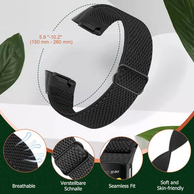 enkic soft-stretch nylon band for Fitbit Charge 6/5, breathable and comfortable during workouts