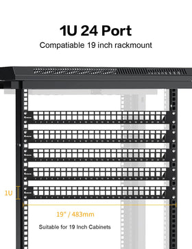 Enmane 1U patch panel installation rails for rack compatibility