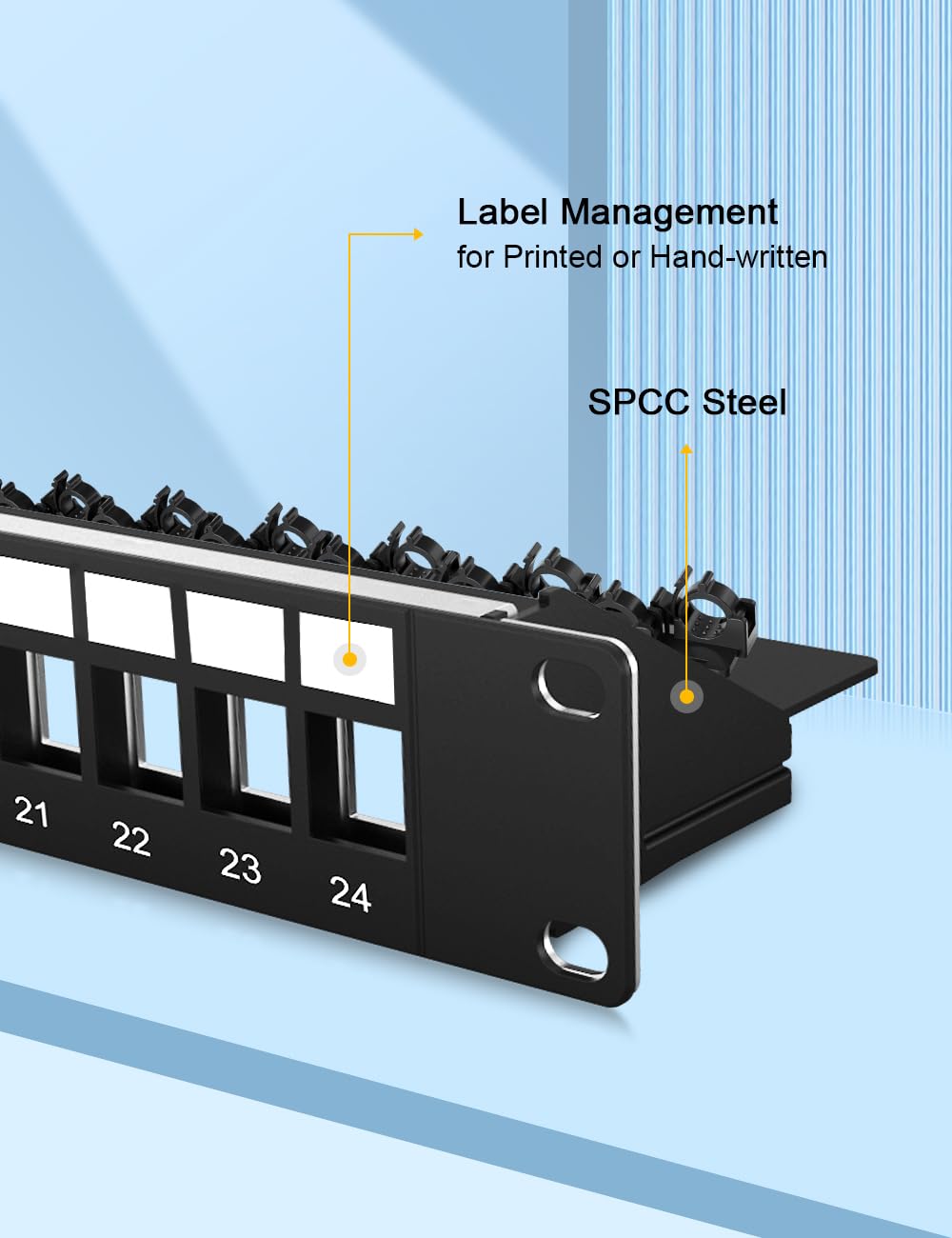 Enmane rear cable management bar supports organized cable routing