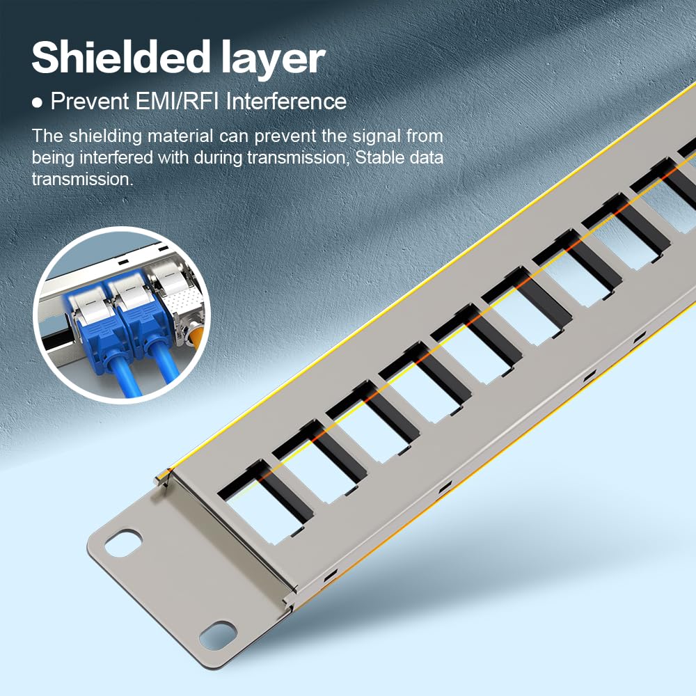 Enmane front labels with numbered ports for quick identification and maintenance.