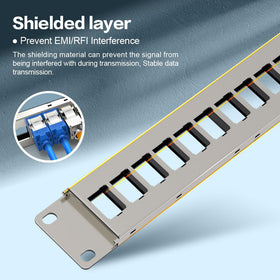 Enmane front labels with numbered ports for quick identification and maintenance.