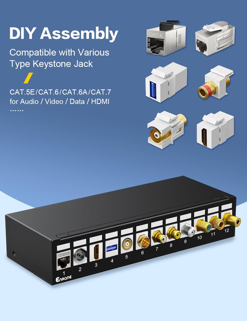 Enmane shielded design provides EMI protection for stable network signals.