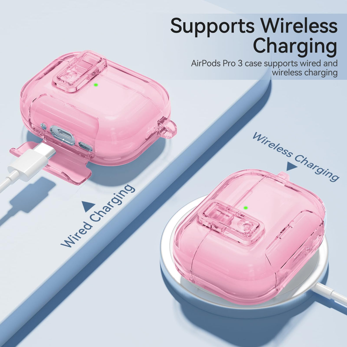 Ensfomte AirPods Pro 3 case includes anti-lost ring and cleaning kit accessories