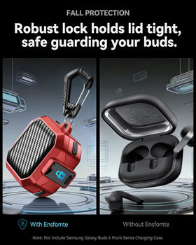 EnsFomte Buds 4 Pro Case with metal keychain for easy on-the-go access.