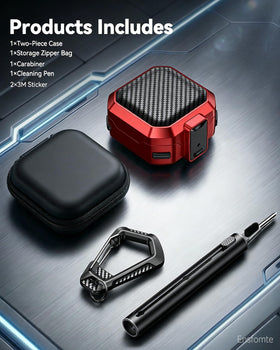 EnsFomte Buds 4 Pro Case upper detail shows carbon texture.