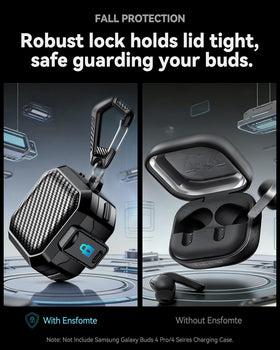 EnsFomte carbon fiber durability close-up emphasizes shock absorption and scratch resistance.