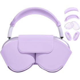 Ensfomte purple leather smart case front view protecting AirPods Max