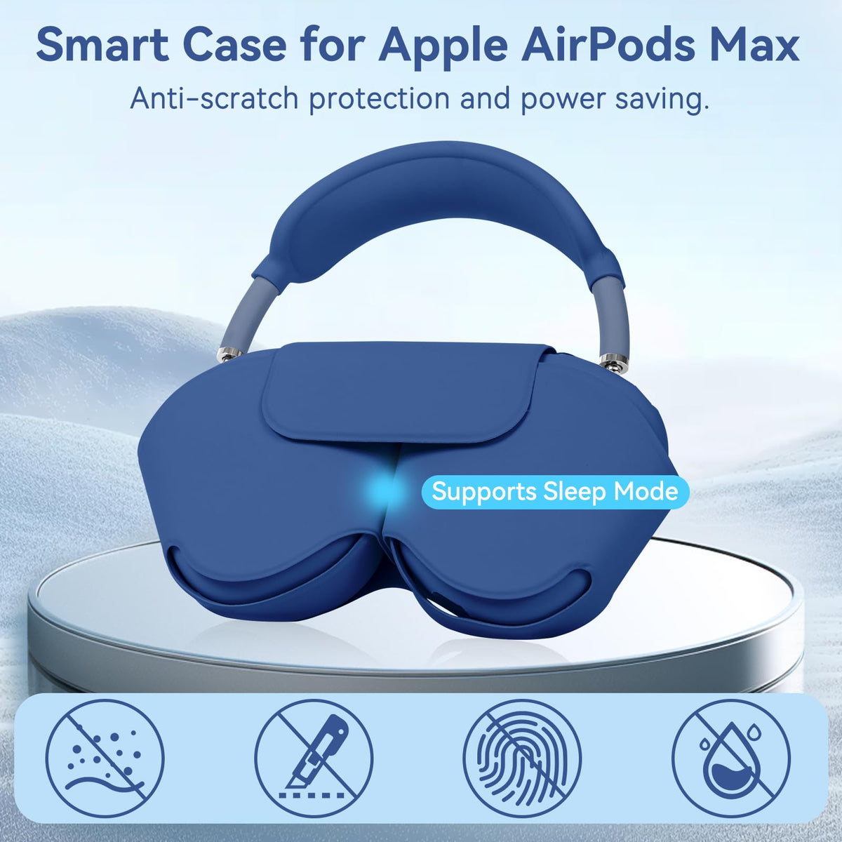 Ensfomte close-up silicone earpad cover showing texture, sweat-proof benefit