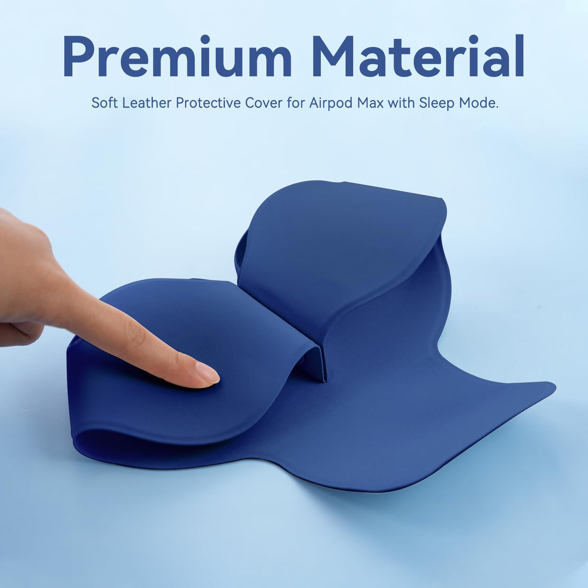 Ensfomte case size comparison beside AirPods Max, compact travel-friendly protection