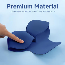 Ensfomte case size comparison beside AirPods Max, compact travel-friendly protection