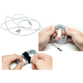ENVISIONED reusable cable ties included to bundle between clips