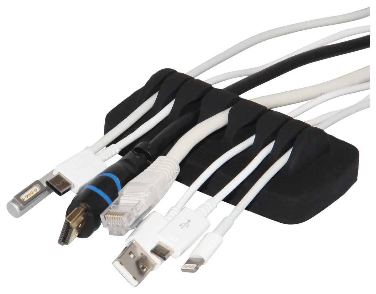 ENVISIONED heaviest desktop cable organizer with odor-free silicone keeps cables orderly on any desk
