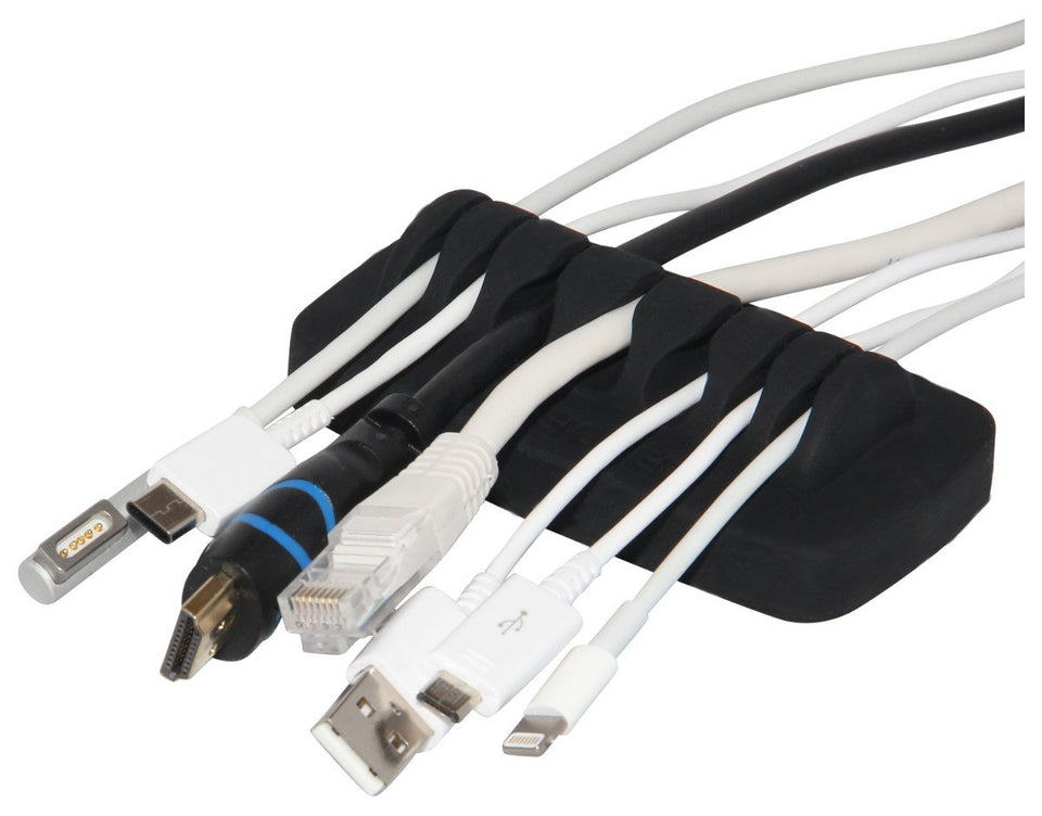 ENVISIONED heaviest desktop cable organizer with odor-free silicone keeps cables orderly on any desk