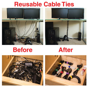 ENVISIONED network-audio-video cables organized with ENVISIONED clips