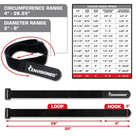 ENVISIONED Velour Cinch Strap close-up shows plush texture and durable loop material