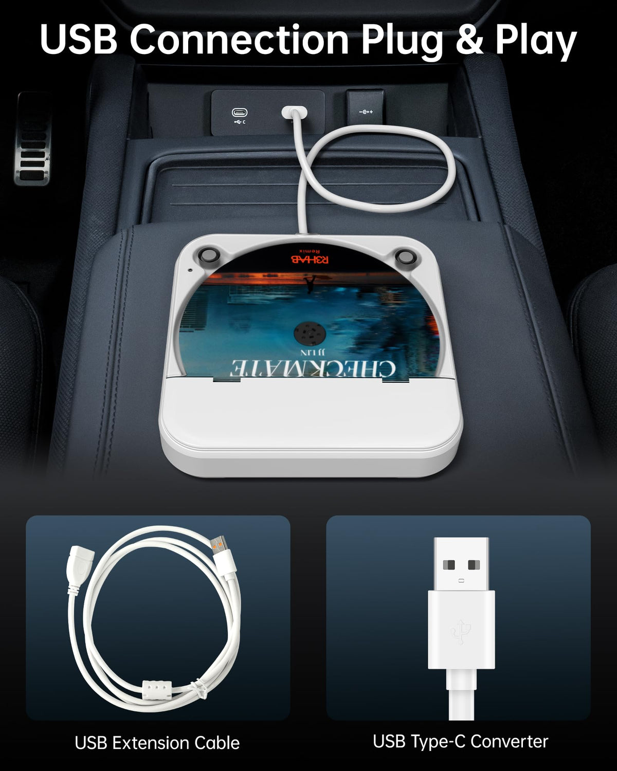 ENVYCLOUD remote control, AUX mode operation from the passenger seat.