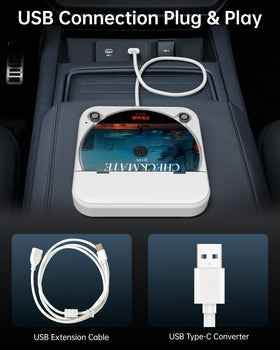 ENVYCLOUD remote control, AUX mode operation from the passenger seat.