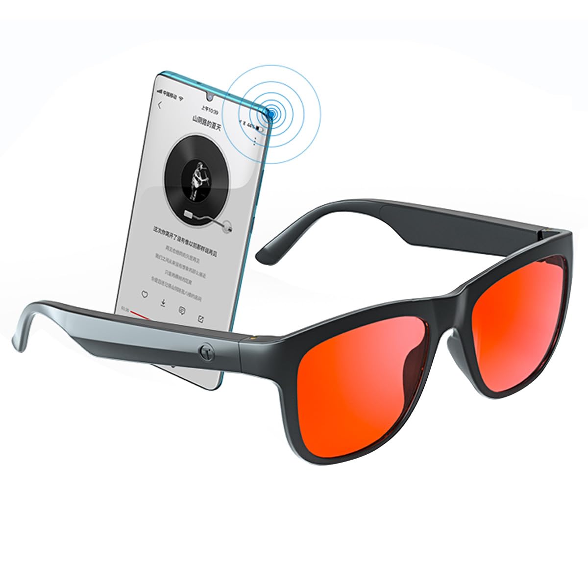 Enzemit GS01 open-ear audio sunglasses for music while staying aware of surroundings.