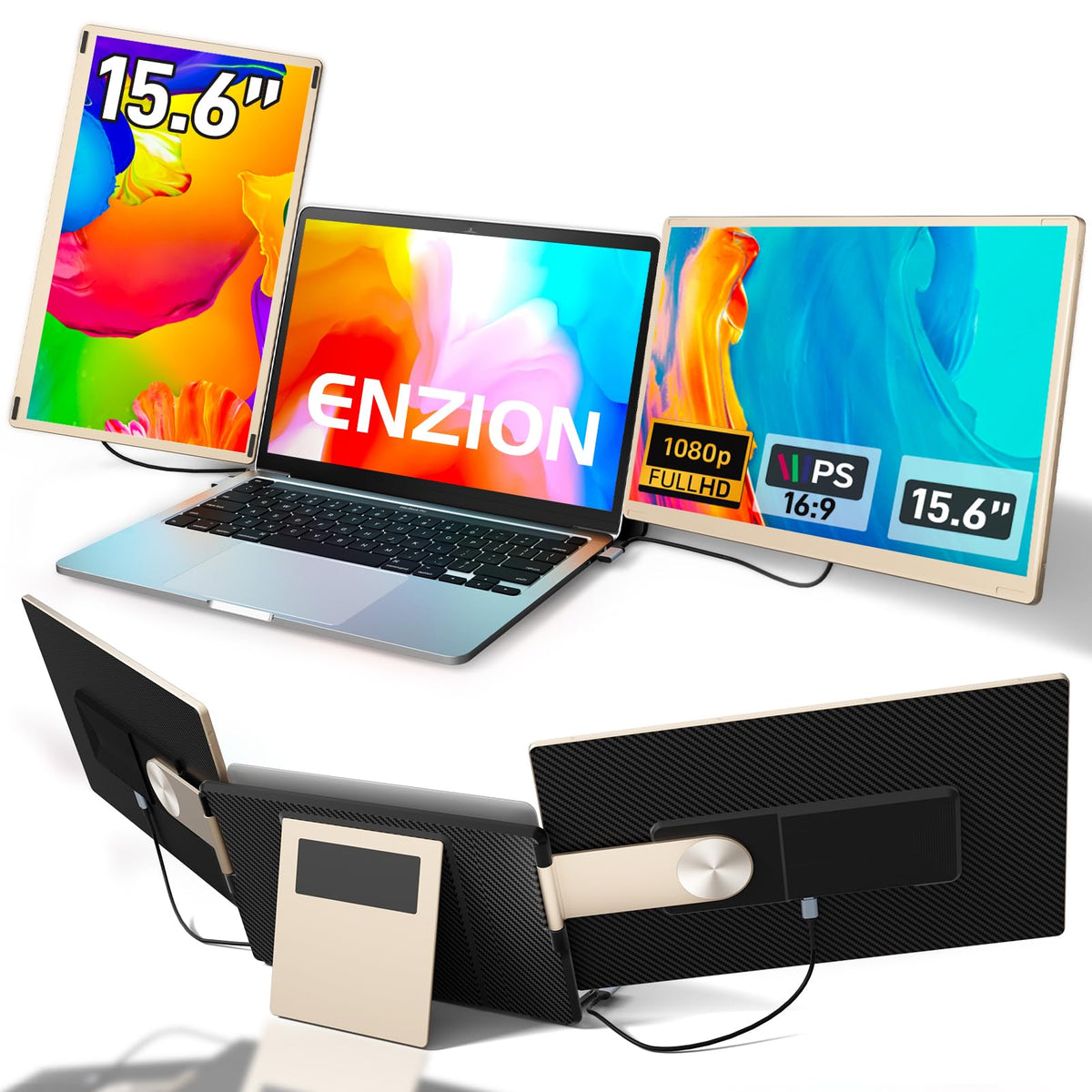 Enzion 15.6-inch monitor extender expands your workspace for multitasking on the go.