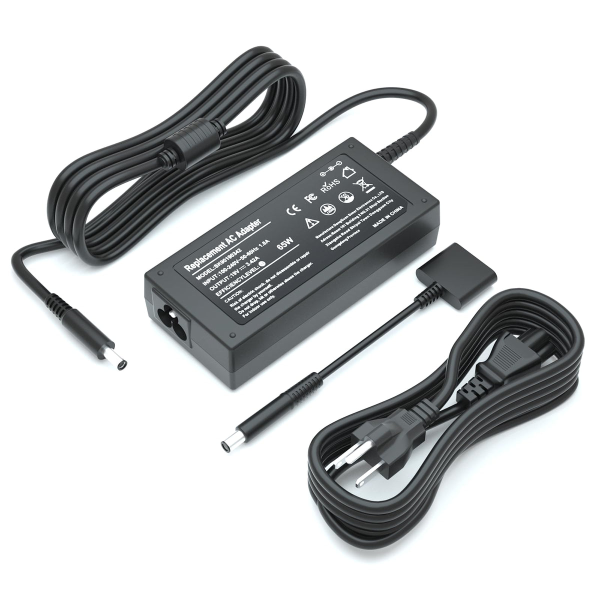 Eokoowo 65W Dell AC adapter front view showing connector for reliable charging