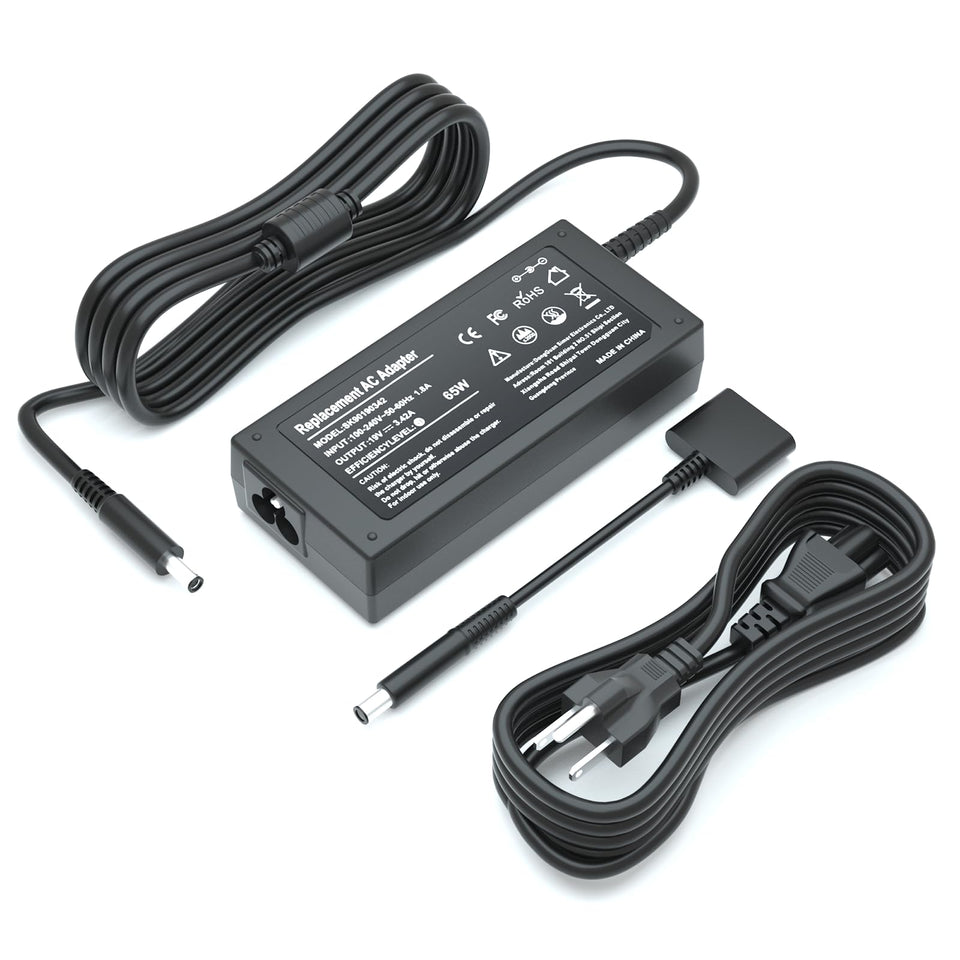 Eokoowo 65W Dell AC adapter front view showing connector for reliable charging