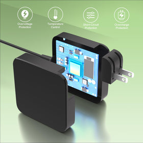 Package includes AC adapter and power cord for easy setup.