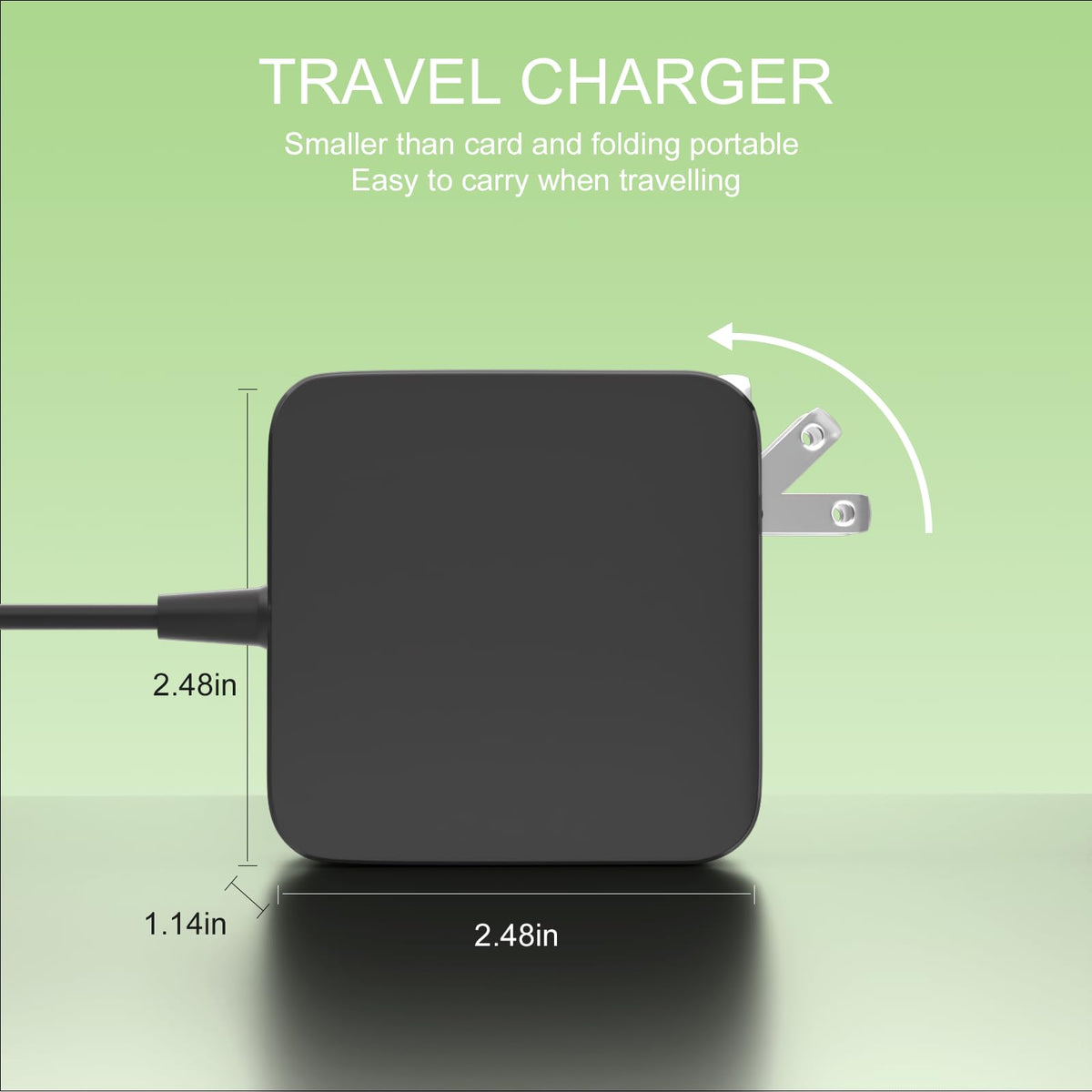 2-prong outlet and safe operation for universal travel readiness.