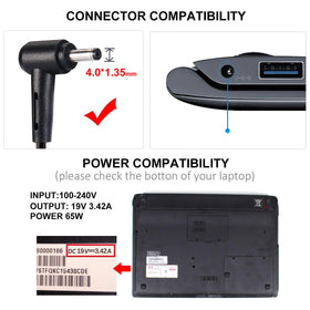 Eokoowo Asus VivoBook charger plugged into laptop for steady work sessions.
