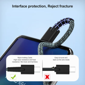 Eokoowo nylon-wrapped USB-C cable shown for durable, tangle-free charging.