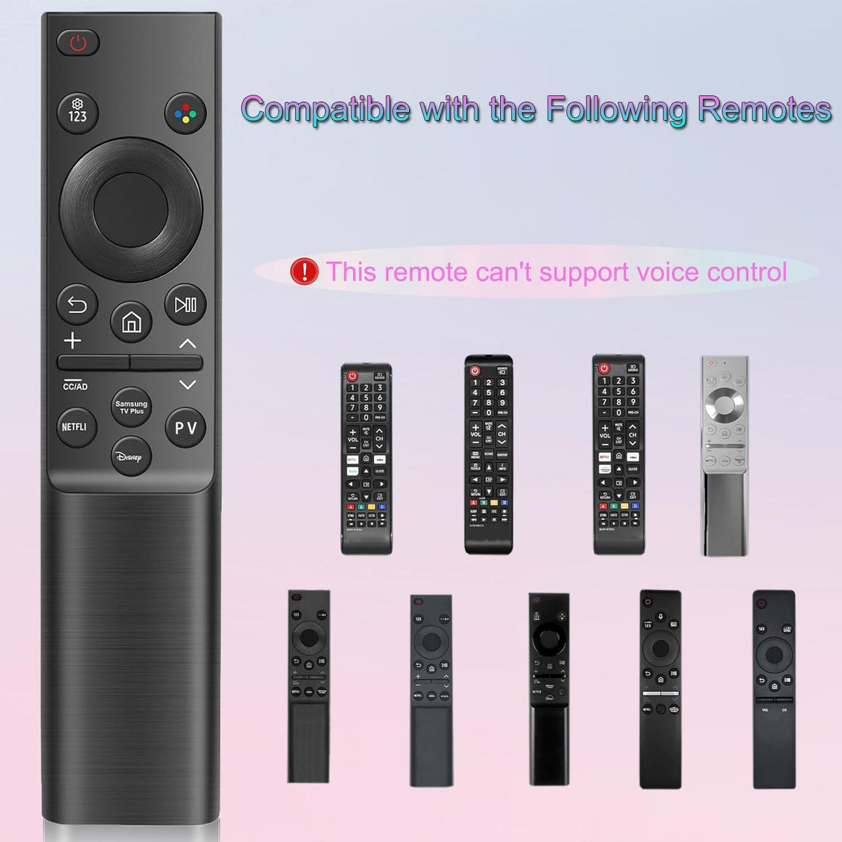 EONCHARM remote ships with instant setup via pre-programmed Samsung codes.