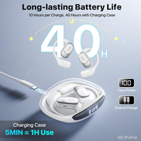 Eonini open-ear earbuds offering up to 40 hours total playtime with case