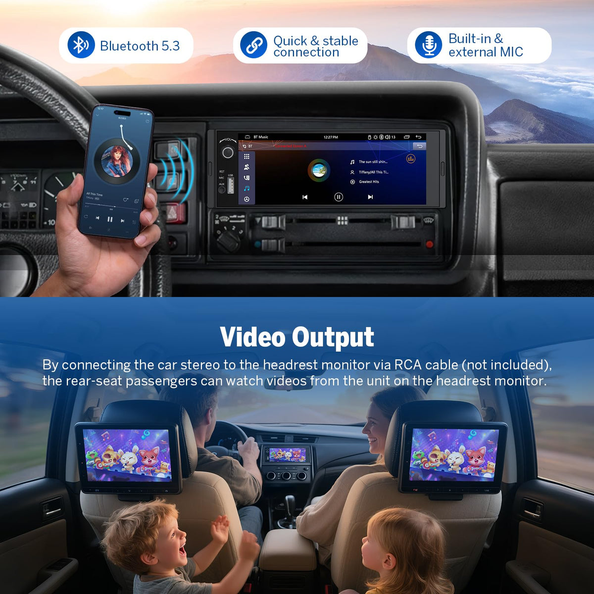 EONON included backup camera mounted on trunk for safer reversing