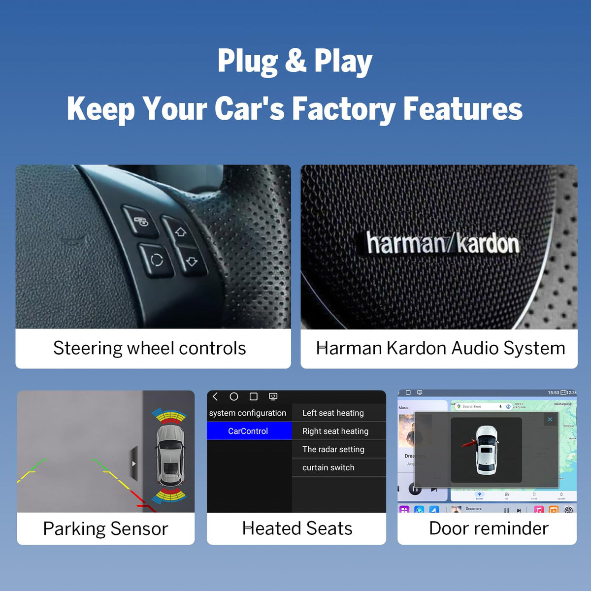 Eonon E90X7S Android Auto enables in-car app access and navigation