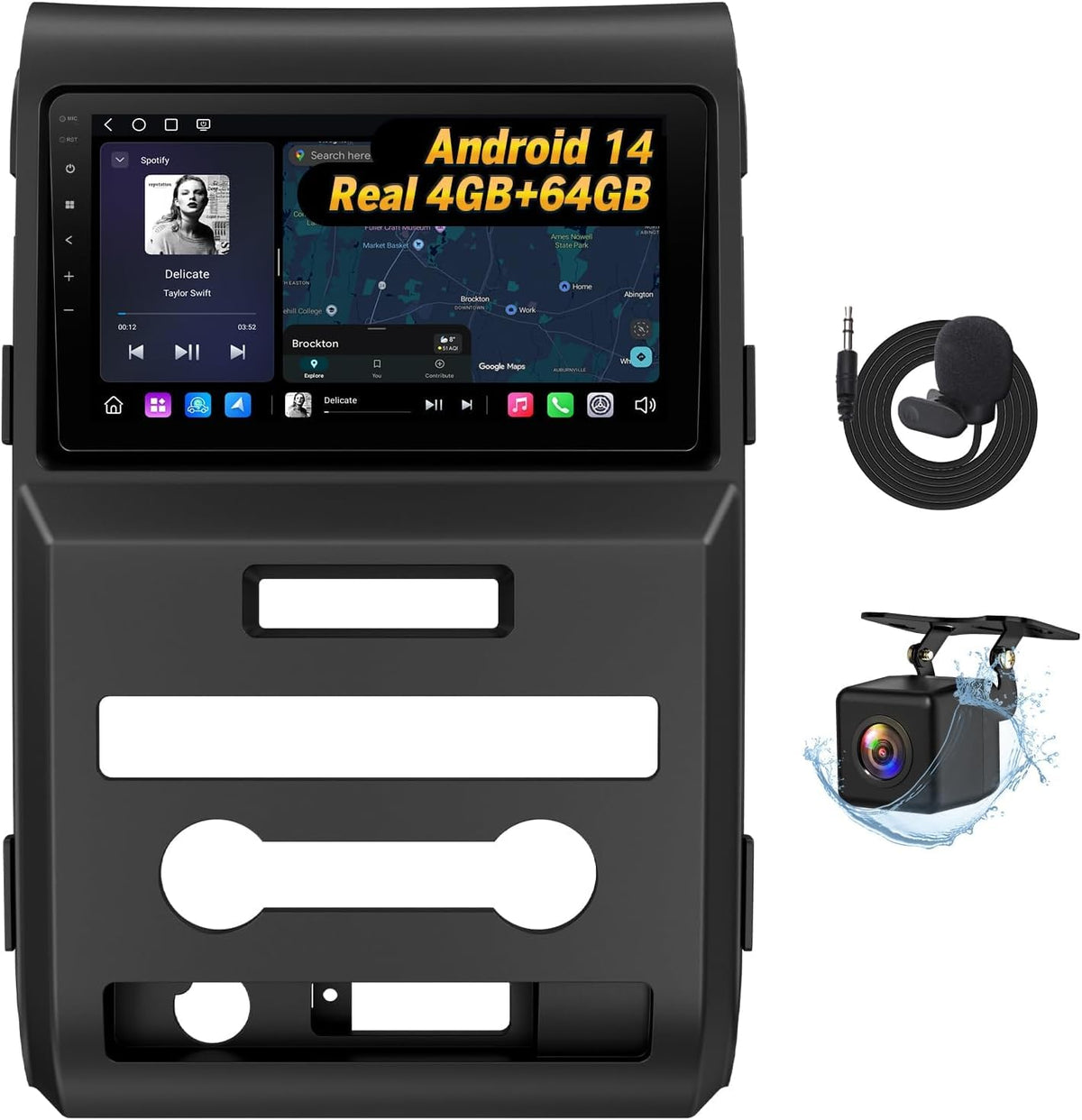 EONON FDF1X7A 9-inch HD touchscreen displays sharp maps and media.