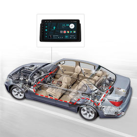 EONON installed behind a vehicle dashboard showing finished look and professional routing