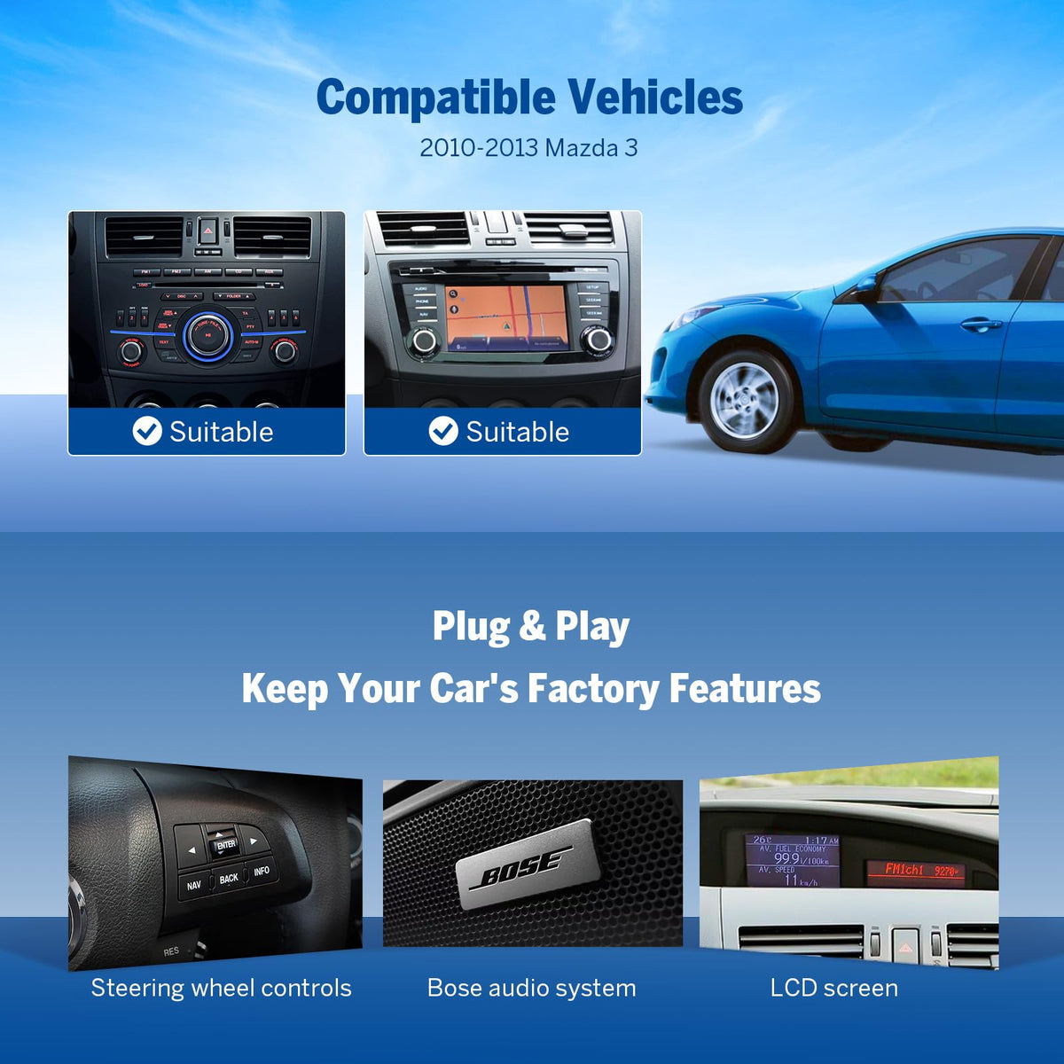 EONON M3BLX7S octa-core performance for smooth navigation and multimedia
