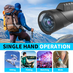EOQIFJM mounted on mini tripod offering stable hands-free observation