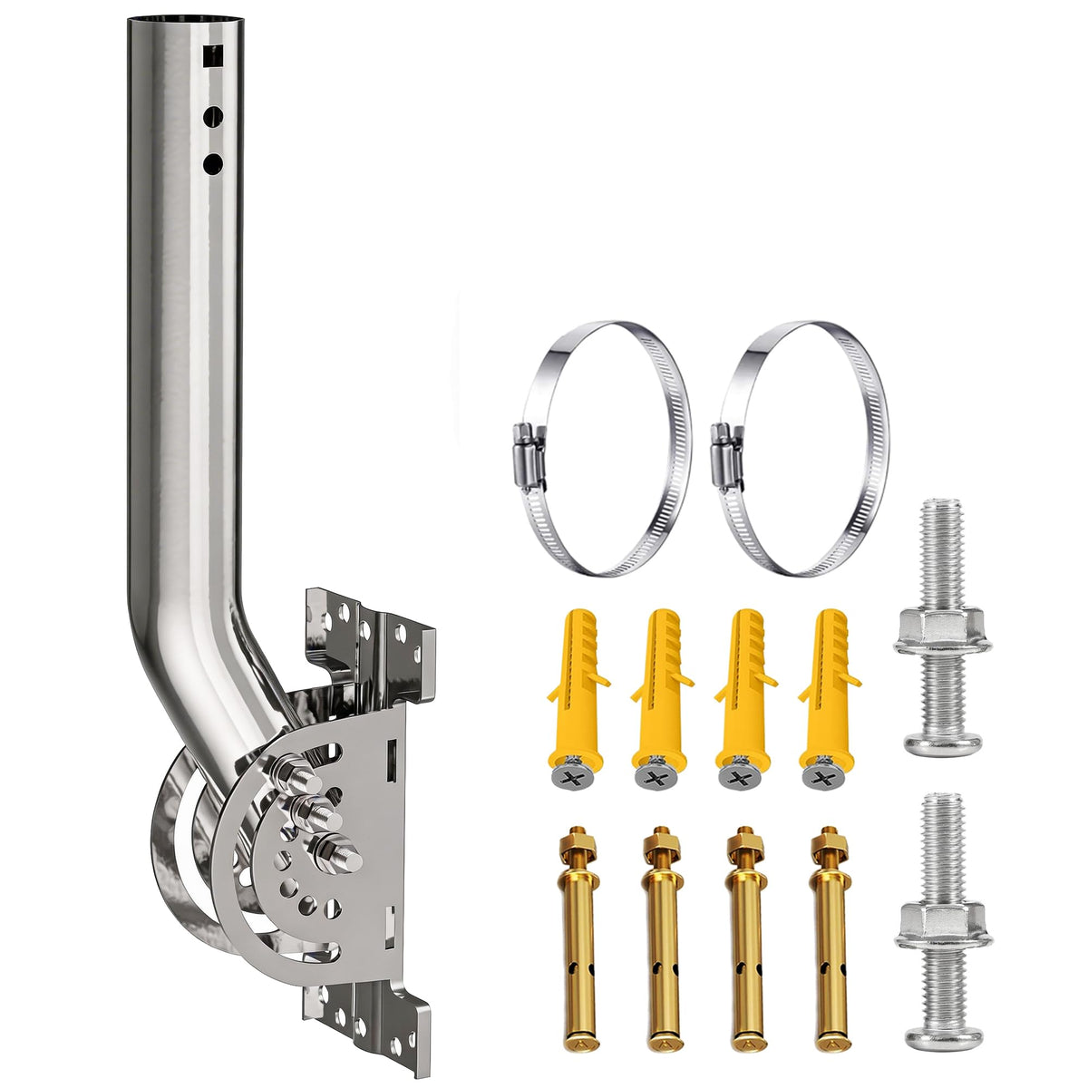 EOQO 430 stainless heavy-duty antenna mount side view for stable outdoor support.
