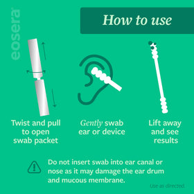 Eosera Swabeeze hearing aids cleaning for outer ear hygiene