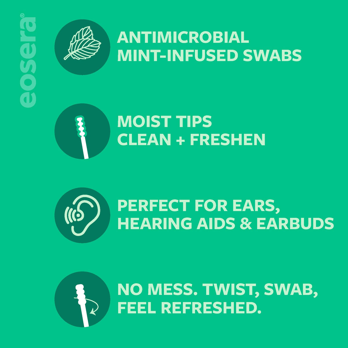 Eosera Swabeeze individually wrapped swabs maintaining freshness for travel
