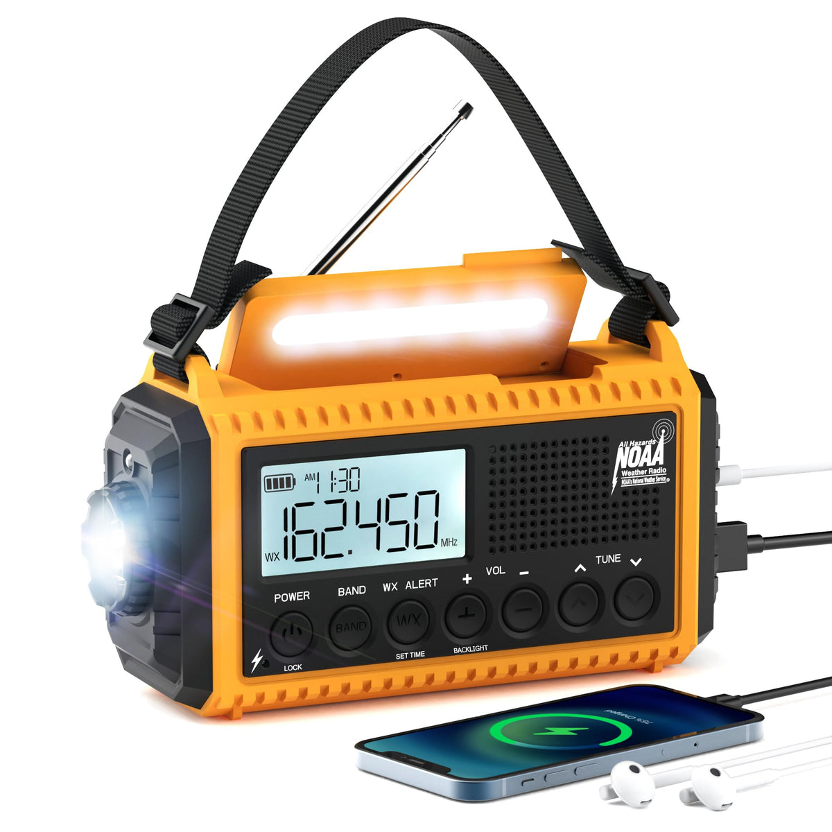 Eoxsmile front panel showing buttons and telescopic antenna, clear controls for quick use