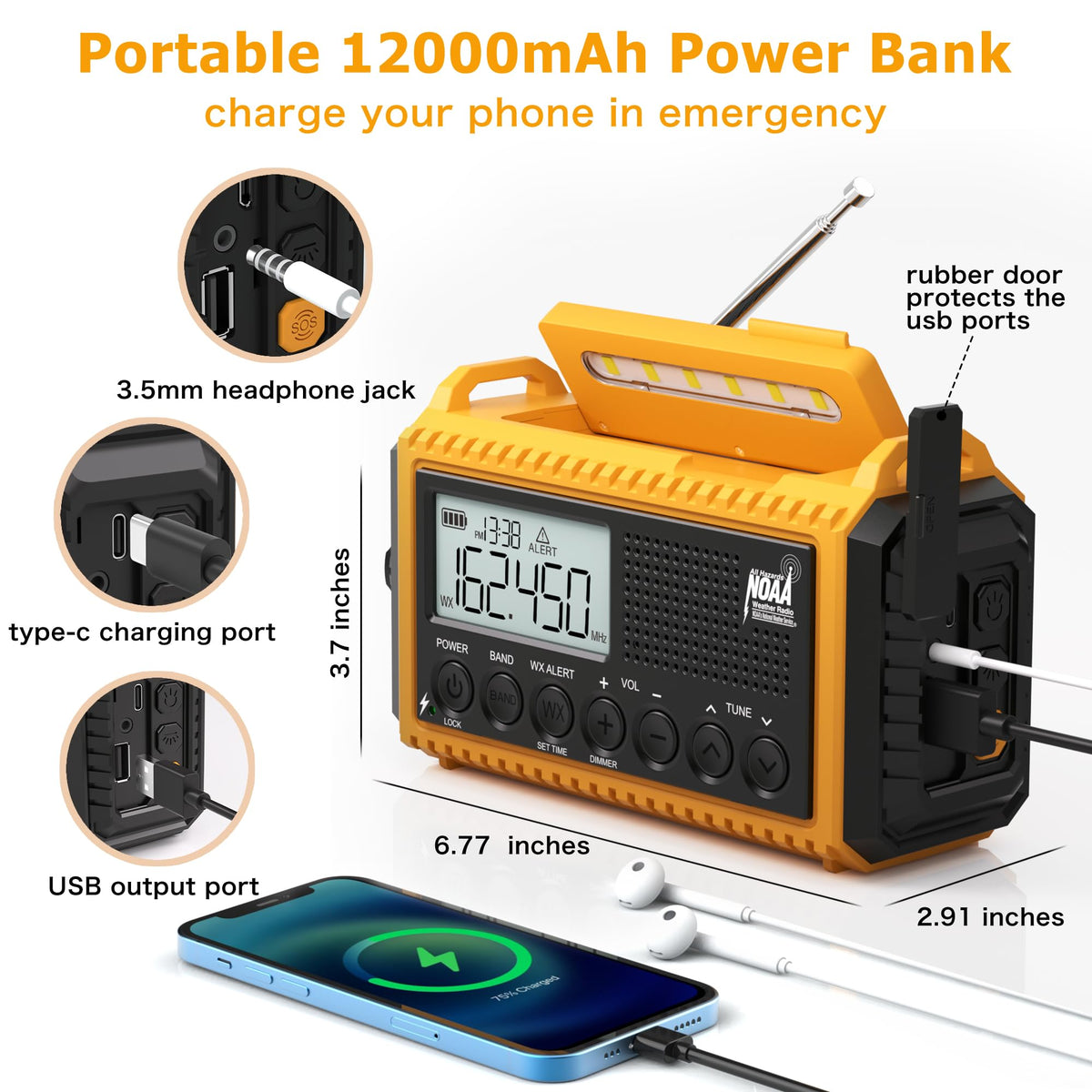 Eoxsmile hand crank being turned to generate charge during outage
