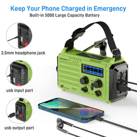 Eoxsmile next to smartphone illustrating USB charging capability to keep devices powered