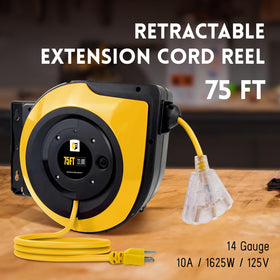 EP heavy-duty cord reel triples outlets with illuminated indicator for visibility