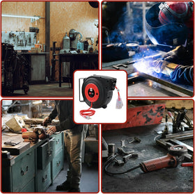 EP high-capacity reel stores up to 100 ft of 16-gauge cord.