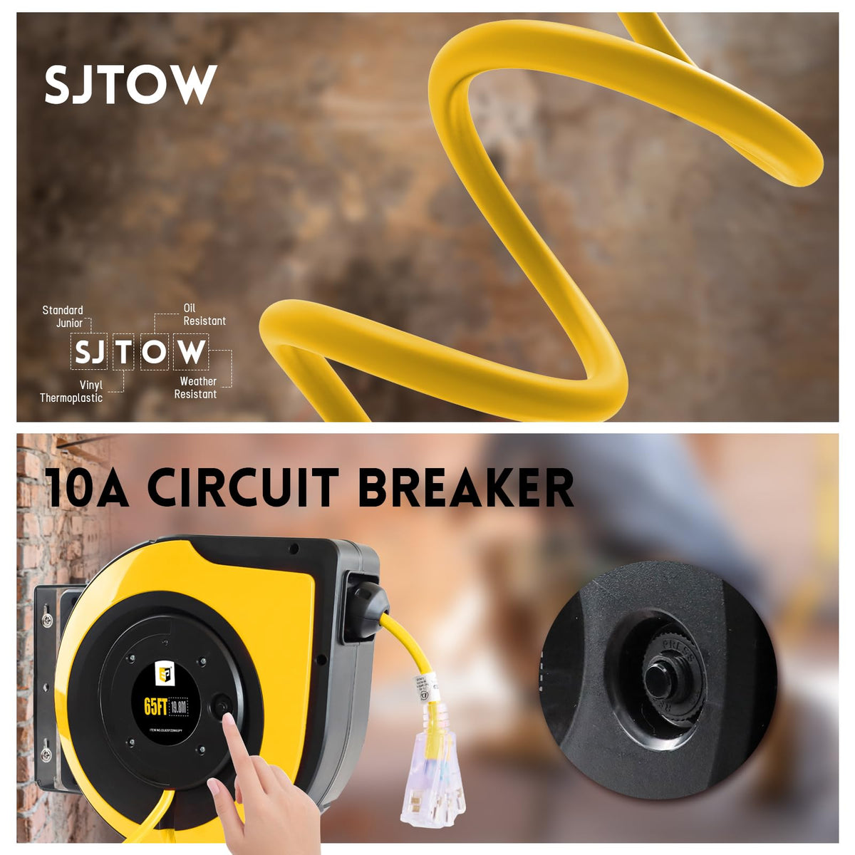 EP SJTOW cord resists oil, water, and UV for durable use