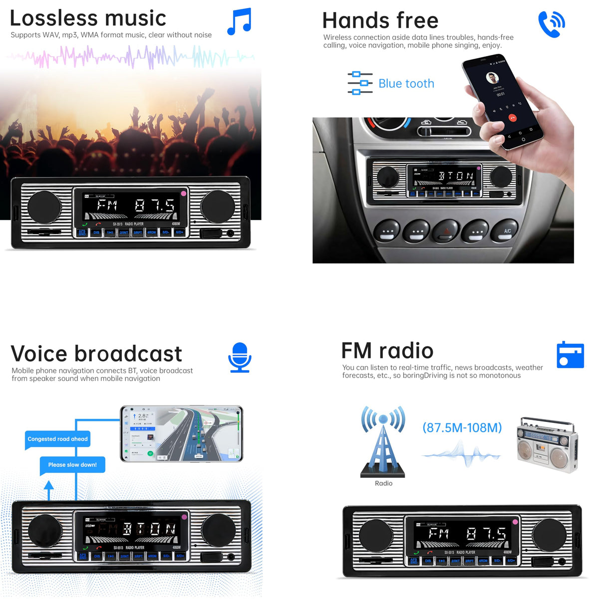epathchina FM radio with 18 presets for local listening